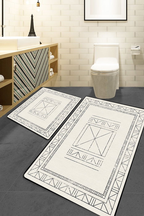 Mijölnir Juego de alfombrillas de baño Touch - Ecru Mijölnir Juego de alfombrillas de baño Touch - Ecru